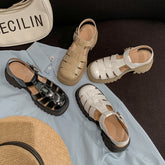 Tacones altos y gruesos con plataforma francesa auténtica